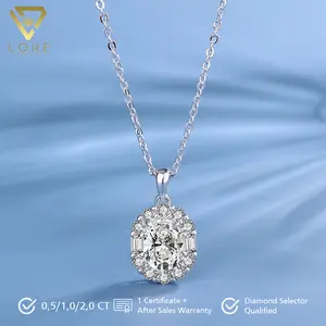 Lore Jewellery - Kalung Moissanite Lapis Emas Putih 18K - Hikaru Silver Necklace 0.73 CT / 1.43 CT / 3.44 CT