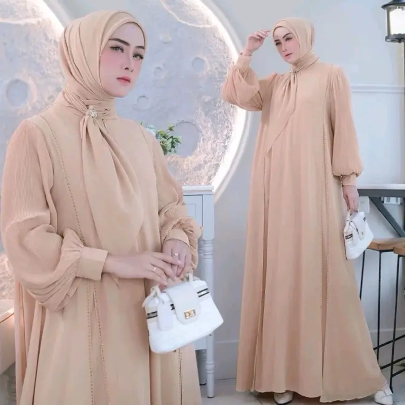TERBARU SET ABAYA ELDEENA SYAR'I ready bahan cerutty full furing 3