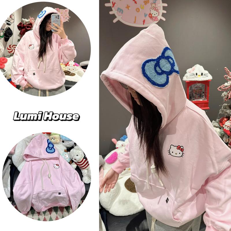 ( MỞ BÁN ) LUMI HOUSE ÁO HOODIE NƠ XANH  THÊU XÙ FORM RỘNG CHẤT LIỆU NỈ BÔNG SIU DÀY DẶN UNISEX NAM NỮ