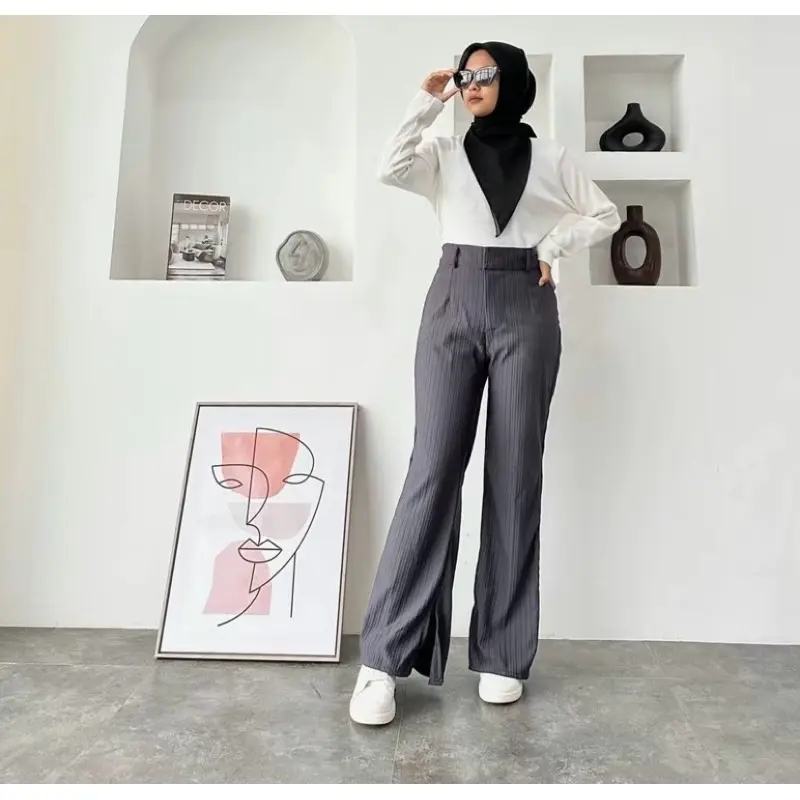 Celana Kulot Cutbray Knit Premium HaightWaist 6