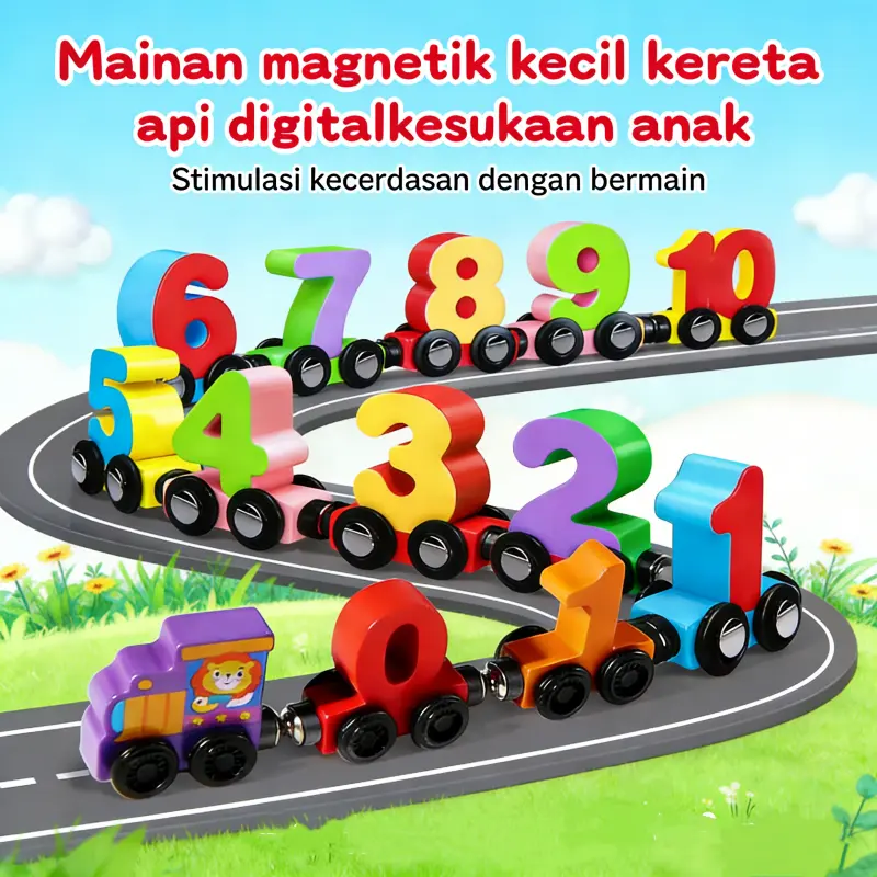 [TM888] Mainan Anak Kereta Api Roda Angka / Mainan Edukasi Kereta Api Beroda 1-10 Magnet / Mainan Angka Magnet Kereta Api Kereta Api Magnet Multifungsi - Belajar Angka, Warna, Merakit & Bermain Sosial, Meningkatkan Imajinasi Anak Usia 2-6 Tahun