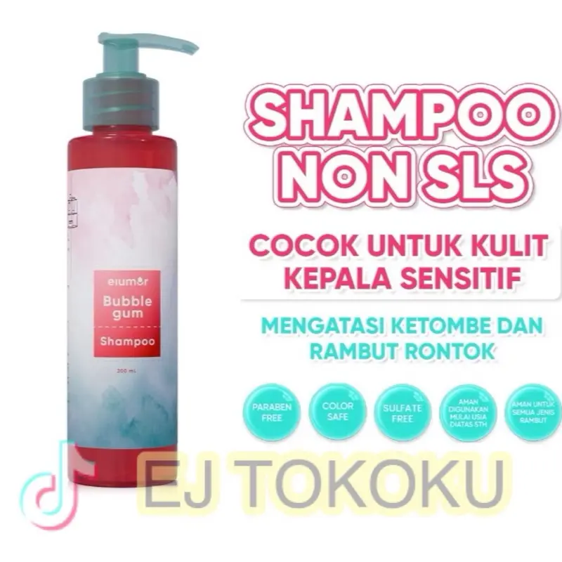 Elumor shampoo rontok non SLS - non peraben - wangi bubble - shampo rambut kering 200ml Haircare Membersihkan Melembutkan