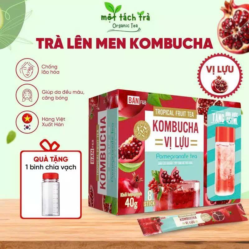   BÁN CHẠY  Trà Kombucha Vị Lựu Dạng Gói Hòa Tan Tiện Lợi Chua Nhẹ Ngọt Dịu Dễ Uống Kombucha Bản F&B Tặng Bình Chia Vạch 