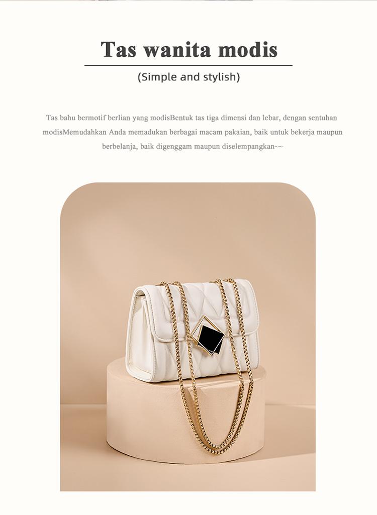 NALANDU Tas Rantai Wanita ELEGAN [Multiway] - Tas Selempang Bahu Trendy, Kulit PU Berkualitas, Tas Kempyeng Modis