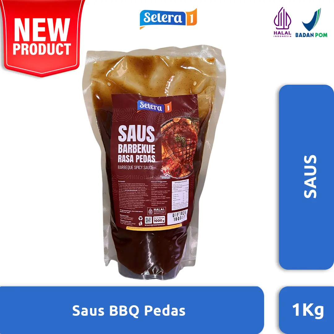 Selera1 Barbeque Saus Pedas 1kg - Saus Pedas BBQ Selera1 ukuran 1kg/pack