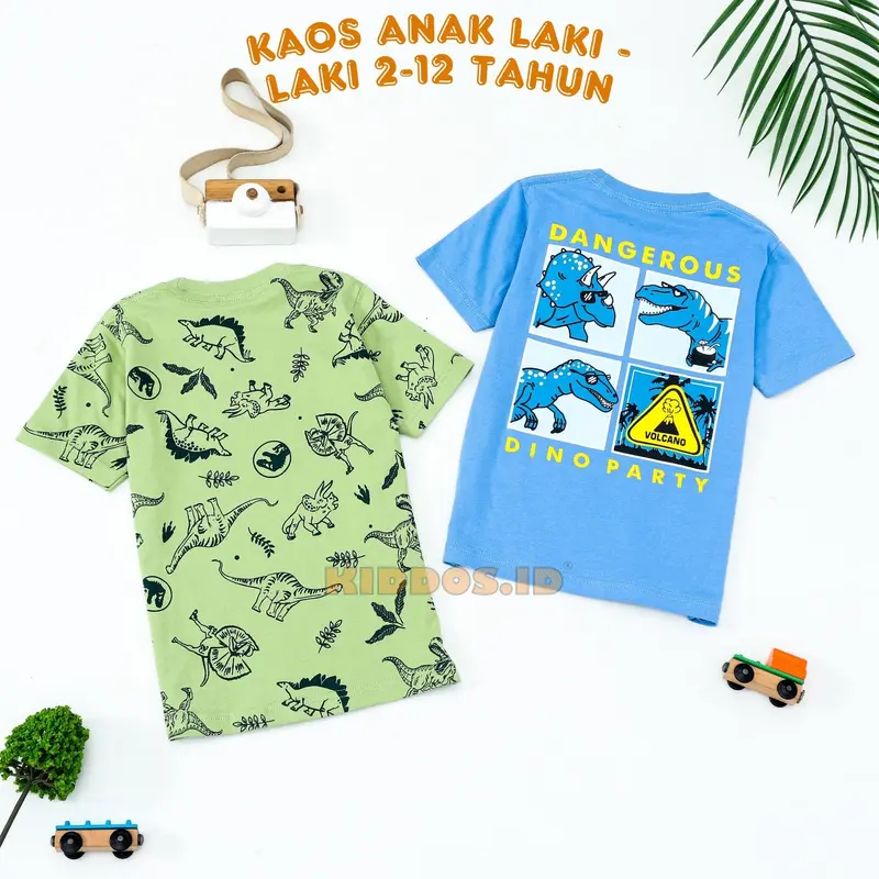 Setelan Kaos dan Celana Panjang Denim Anak Laki Laki DINO PARTY 6