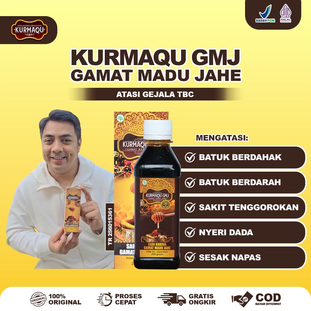 Herbal Alami Atasi Gejala TBC, Tuberkulosis, Batuk Berdahak, Batuk Berdarah, Sakit Tenggorokan, Nyeri Dada, Sesak Napas, Kurmaqu GMJ Sari Kurma Gamat Madu Jahe Isi 350gr HALAL BPOM