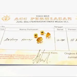 Anting tusuk pentol anting emas wanita dewasa free surat dari toko