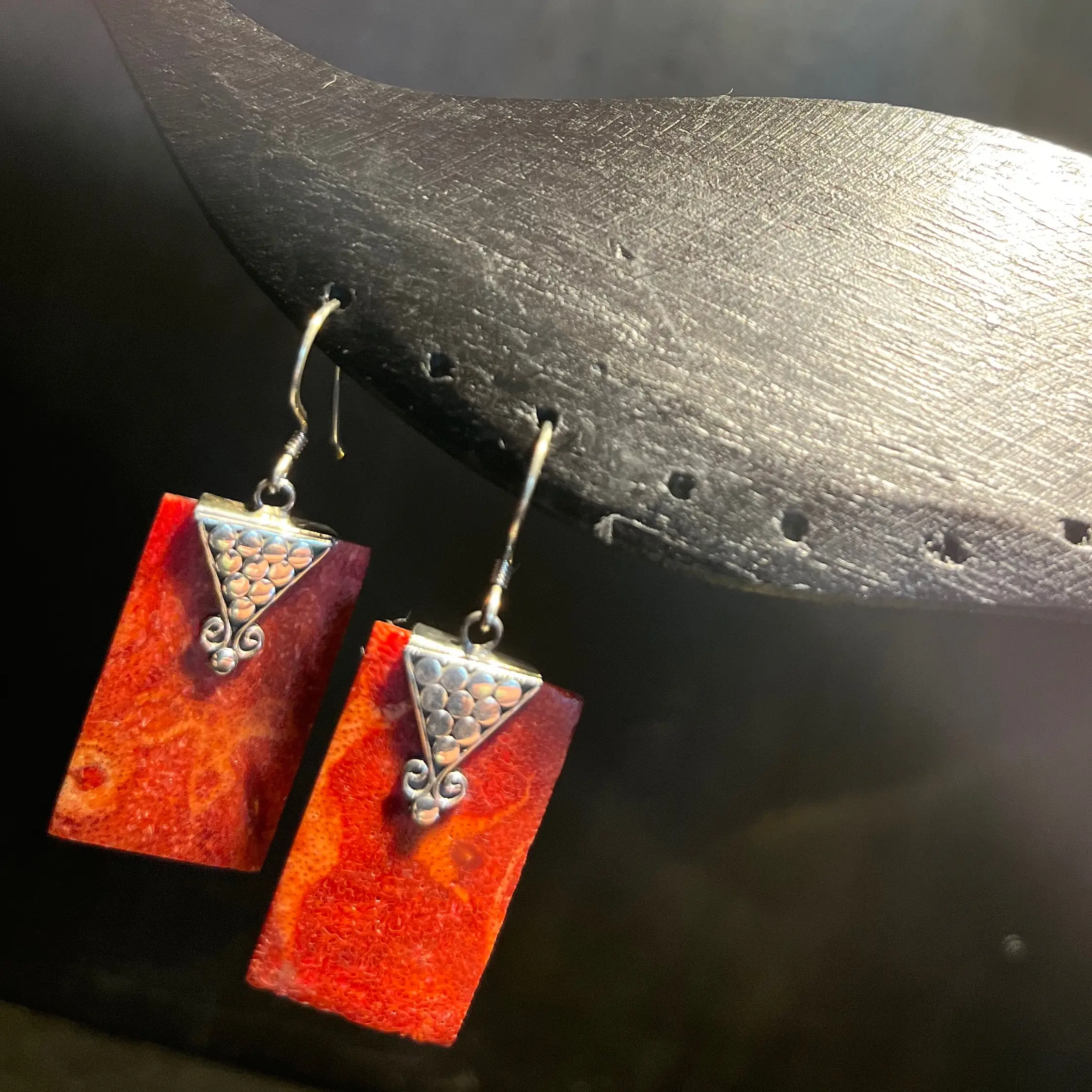 Black Lotus Anting Coral Balok Perak Premium 925