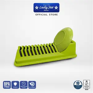 Lucky Star- TEMPAT PIRING SENDOK BEAUTY + PIRING KUWUNG KOREAN 6 PCS/ RAK DAPUR / RAK MEJA Plastik Kitchenware