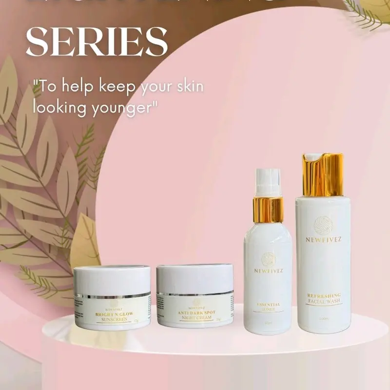 Newfivez Lightening Series Paket Flek Hitam Dan Anti Aging skincare mencerahkan Perawatan Wajah Kusam Kerutan Memudarkan 3