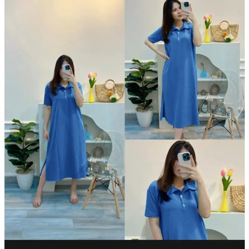 MIDI DRESS MOZA CRINKLE AIRFLOW Daster Fuji Korean Style/Dres Airflow Kekinian/Daster Cringkle Airflow Viral 2023 2