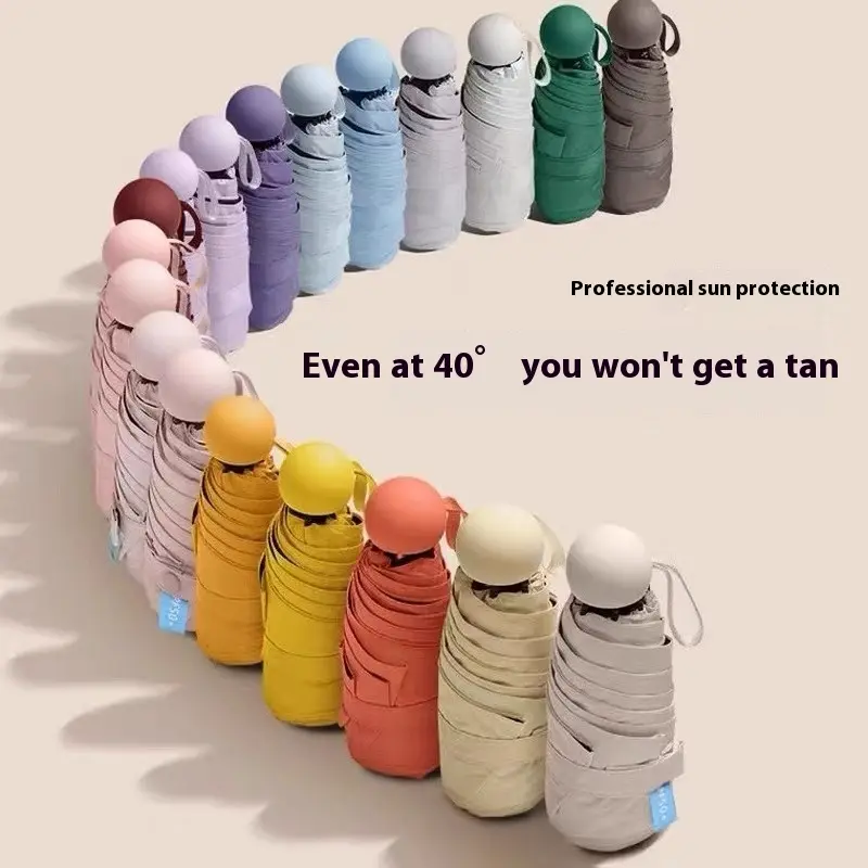 Capsule Umbrella Sun Protection Umbrella Sun Umbrella Mini Rain Dual-Use Sun Umbrella Female Portable umbrella  big Cover mini  automatic  umbrella umbrella  case branded  umbrella jomar  yee  uv  umbrella