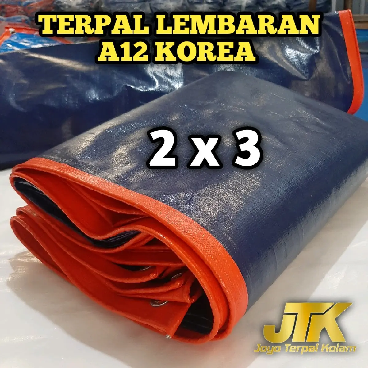 Grosir ! Terpal Plastik A12 Korea  Ukuran 2x3 Meter Waterproof Sudah Ada Lobang Mata Ayam Dan Tali biru