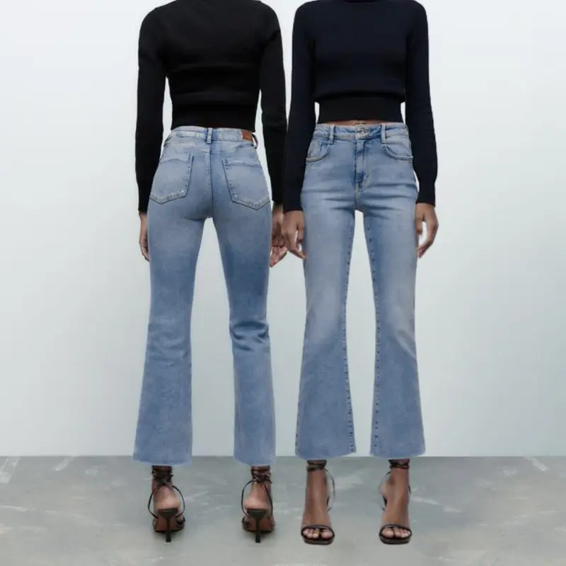 ZR Mini Flared Denim Jeans - Celana Panjang Wanita Denim Jeans 2