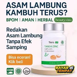Vitamin Cina Zinc Tiens untuk Asam Lambung – Herbal BPOM Aman Redakan GERD & Nyeri Ulu Hati