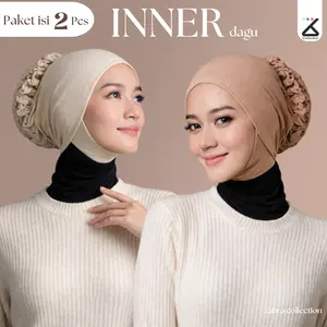 2 PCS CIPUT TURKI DAGU/CIPUT DAGU ANTI PUSING inner  ciput Dalaman Renda Jilbab Kerudung Instan