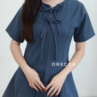 Gambar Orecca - Qi Fei Midi Dress Lengan Pendek Wanita Tali Pita - Maroon, S dari Orecca.id Kota Administrasi Jakarta Barat 3 Tokopedia