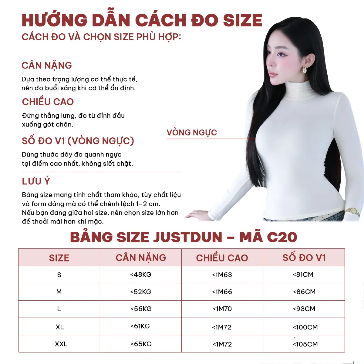 [DEAL XẢ KHO] Áo Thun Ôm Body Giữ Nhiệt Cổ Cao 8 Phân, Tay Dài JUSTDUN C20 – Chất Cotton Dày Dặn, Tôn Dáng | BigBuy360 - bigbuy360.vn