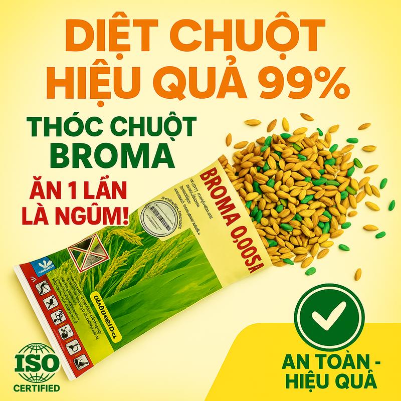 Combo 20 Gói  Thóc chuột sinh học Broma, Diệt Chuột Hiệu Quả, diệt chuột trong nhà, diệt chuột đồng, thóc trừ chuột, bả diệt chuột, bả chuột sinh học