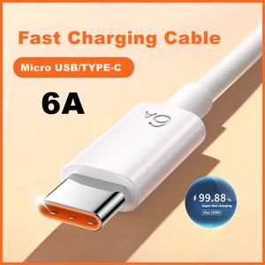 6A Fast Charging Cable Data USB Cord 1/2Meters for  Micro USB Type-C FOR HW XIAOMI