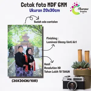 CETAK FOTO BINGKAI PAPAN MDF UKURAN 20X30CM 10R - CETAK FOTO CUSTOM MDF