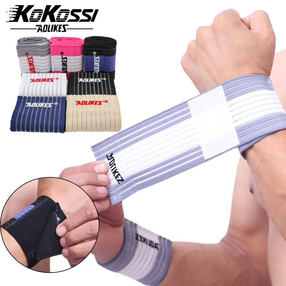 Dây Đeo Cổ Tay Thể Thao, AOLIKES, 1 Mảnh, Có Thể Điều Chỉnh 40CM, Dành Cho Phụ Nữ Và Nam Giới, Thoáng Khí, Hấp Thụ Mồ Hôi, Đàn Hồi, Thích Hợp Cho Thể Dục Và Tennis, Bảo Vệ Cổ Tay