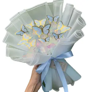 Buket Kupu Kupu LED. Isi 10pcs Kupu Kupu dan lampu LED. Ukuran buket 40cmx35cm