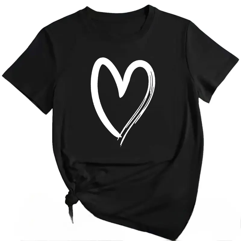 Baju Atasan Kaos katun combed/kaos wanita/baju wanita Santai Printing Oversize Spandex LOVE Oblong Tee Panjang Polos Cewek Distro 1