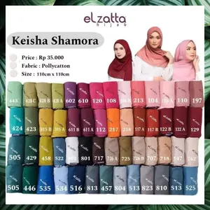 KEISHA SHAMORA SCARF BY ELZATTA SEGI EMPAT POLOS KERUDUNG JILBAB PROMO SQUARE MUSLIM