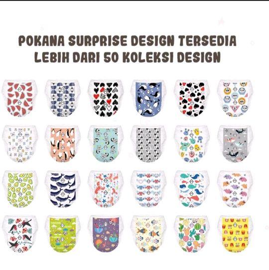 Pokana Pampers Celana Bayi Renceng 6pcs Unisex - Surprise Design