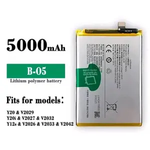 Vvo Batrei Original 5000mAh B-05 Cocok untuk Model Y20/Y20S/Y12S & V2029/V20i/V2027/V2032/V12s/V2026/V2033/V2042 Baterai Lithium Polymer