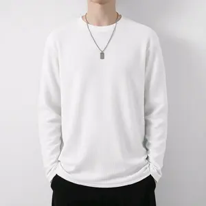 Kaos Polos Waffle Lengan Panjang Kualitas Premium Nyaman Adem Dan Anti Kusut M L XL dan XXL untuk Pria