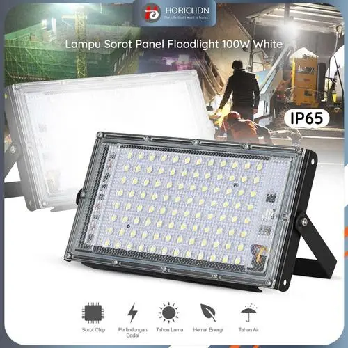 HORICI LAMPU SOROT / LAMPU PANEL LED FLOODLIGHT 100W WHITE / WATERPROOF 0
