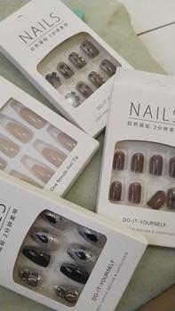 Product Review of Kuku Palsu nail art aesthetic dan lem wisuda tangan pewarna Nails Grooming Manicure Set Pedicure Set Stainless Steel Polish Cat Elegant from 👸**S M**ᵉ ** 0
