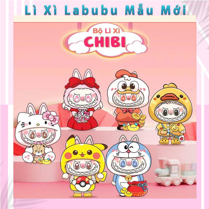 Combo 100 - 50 Bao Lì Xì Chipi Labubu Phản Quảng Tết 2026 Lì Xì Labubu Hot Trend Dày Dặn Có Kim Tuyến Chibi Tết Đẹp Hottrend 2026 Chất Liệu Giấy Cực Dày Cáng Bóng Mịn Màng Cầm Tay Cực Thích