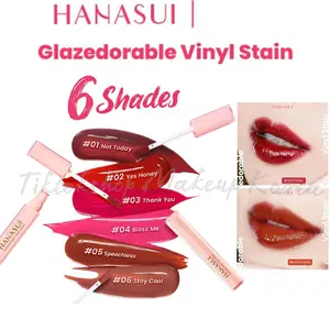 Hanasui Glazedorable Vinyl Stain - Plumpy Glazed Lips Vibrant Colour Technology Hydrating Moisturizing Melembabkan Tahan Lama