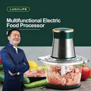[King Kevin Approved] LUNALIFE Food Chopper FP02B Chopper Kaca 2L Penggiling Daging Multifungsi 250Watt