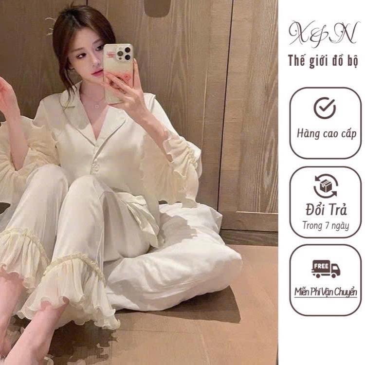 Bộ ngủ lụa tiểu thư mặc nhà sz từ 40-76kg