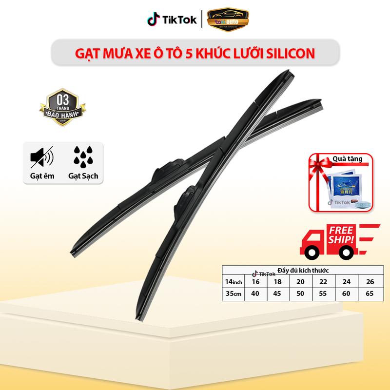 Bảo Hành 3 tháng Gạt mưa ô tô 5 khúc lưỡi silicon chính hãng VTS thanh lưỡi gạt kính nước mưa ô tô xe hơi cao cấp