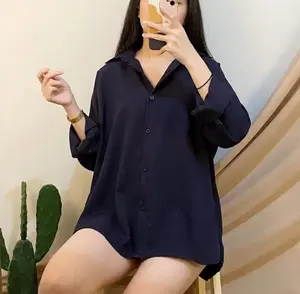 Atasan Wanita Lengan Panjang Premium Bahan Shakila twill Casual Nyaman Lembut