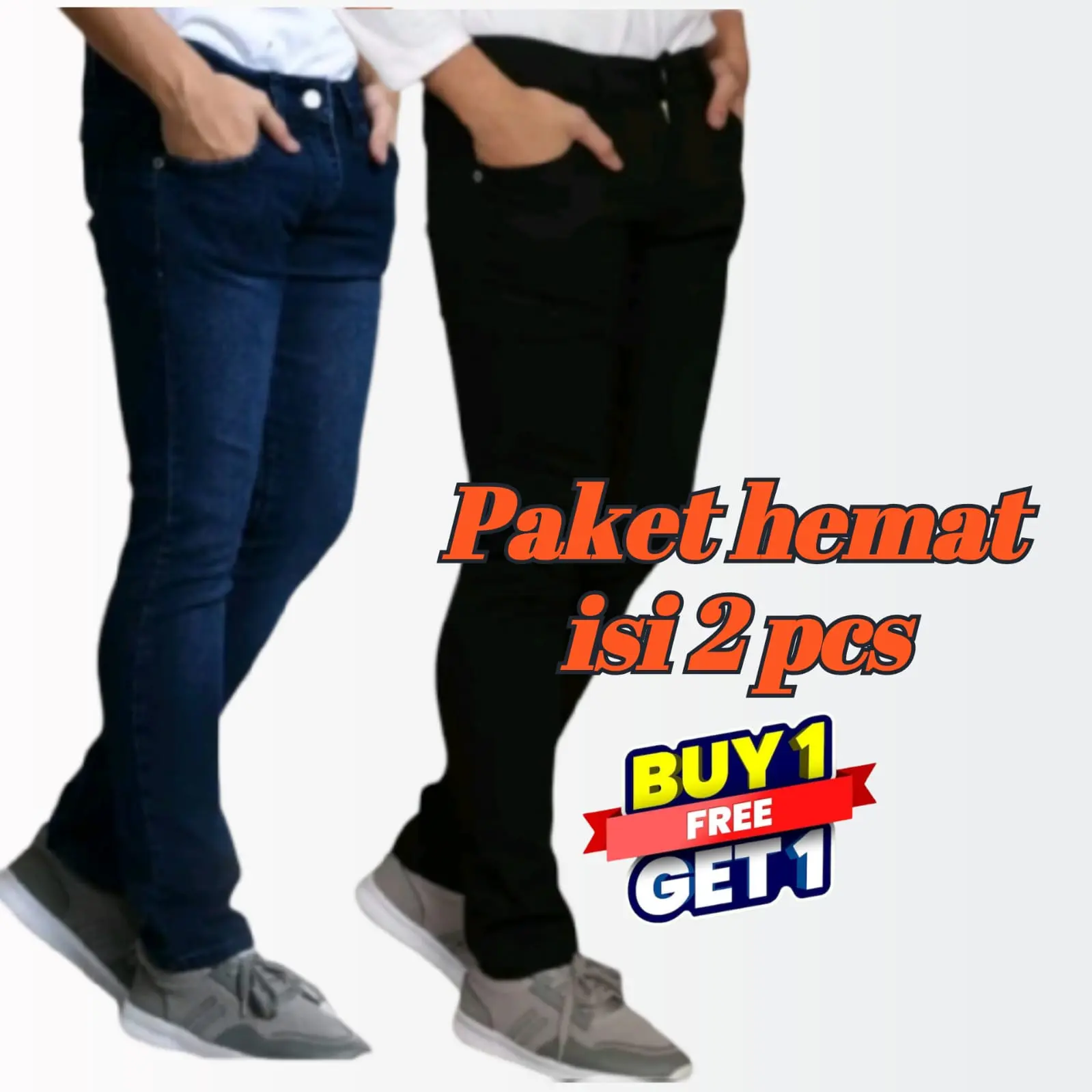 PROMO BELI 1 GRATIS 1 CELANA JEANS PENSIL PANJANG PRIA REMAJA DAN DEWASA BAHAN PREMIUM STRETCH MELAR
