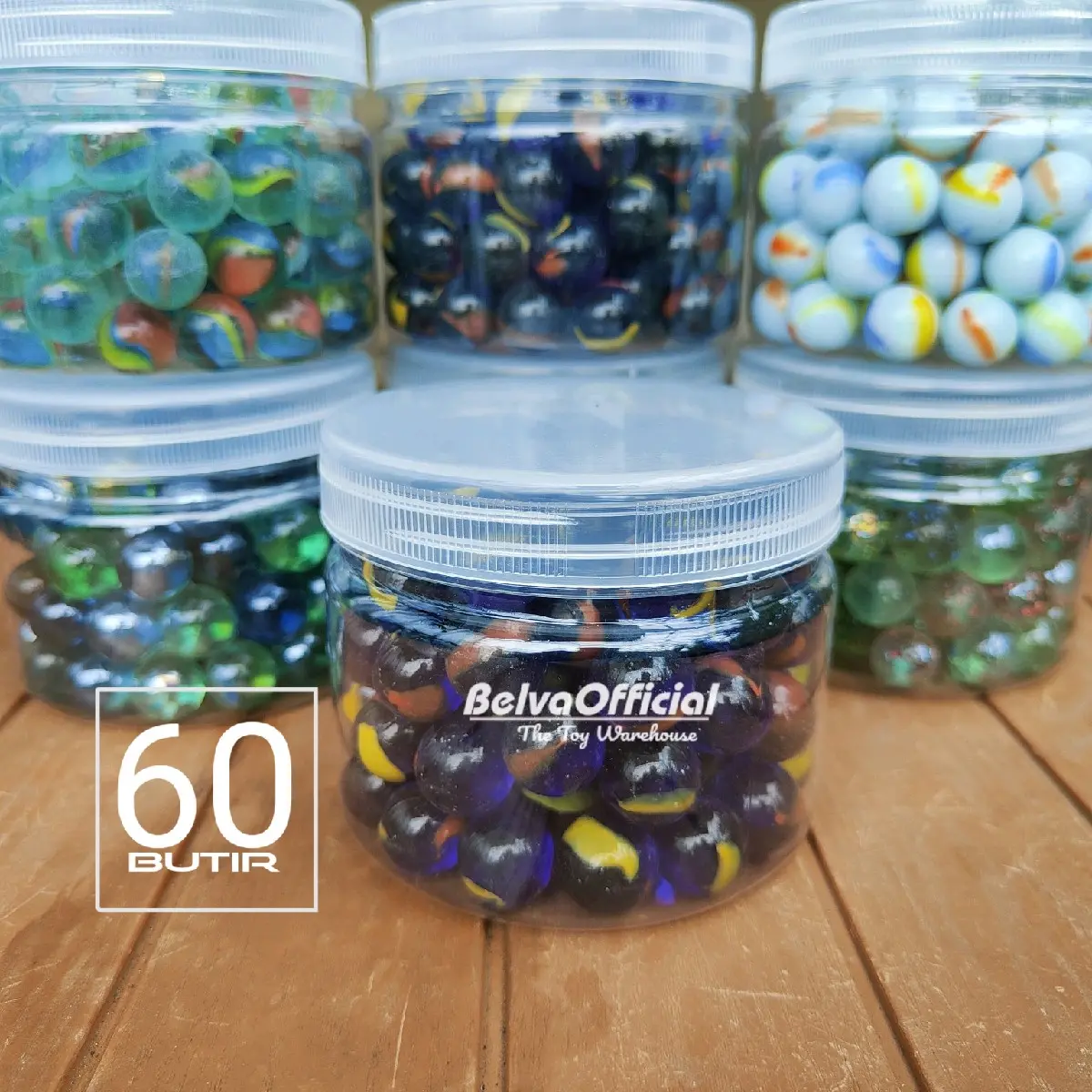 Kelereng Gundu Neker Guli Toples 60 pcs Toys Games