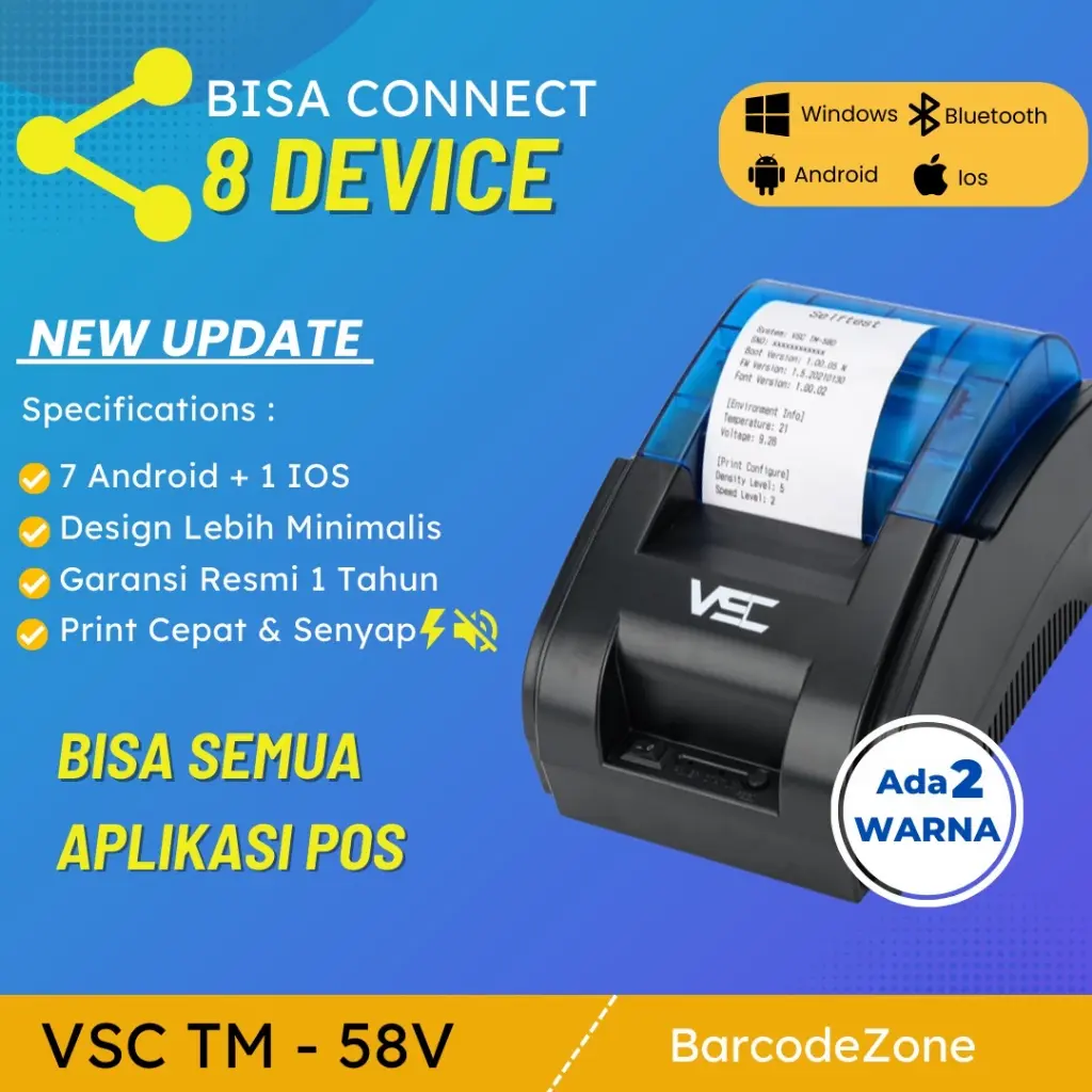 PRINTER KASIR/PPOB THERMAL 58MM VSC H-58BT ANDROID (USB+BLUETOOTH)