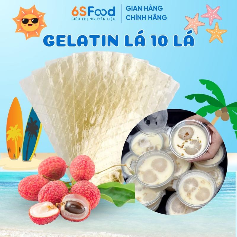 Gelatin Dạng Lá, Combo 10 Lá Tiện Dụng, Làm Bánh Flan, Bánh Mouse, Cheese Cake, Kẹo, Thạch 6SFOOD