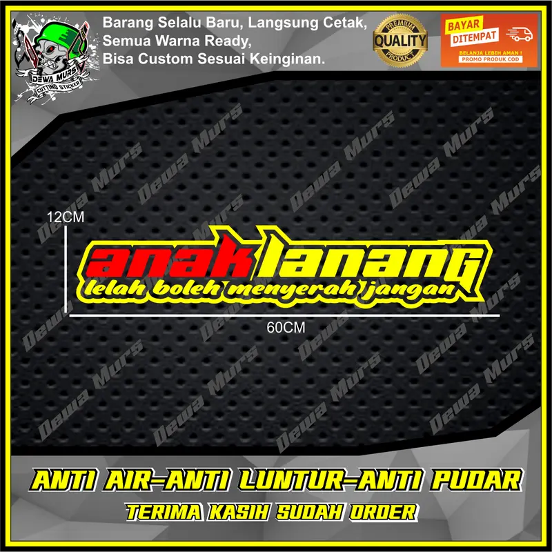 Cutting Sticker ANAK LANANG 2 WARNA Sticker Cocok Buat Motor Dan Mobil 5