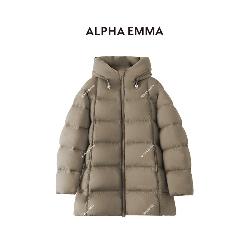  AE Thảo 5A138 Áo khoác ô chữ nhật Lông Vũ Downplus 90 10 mẫu dài có mũ nhẹ như không mặc chất lượng cao 