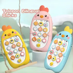 Sweet Mainan Edukasi Ponsel Bayi Mainan Musik Bayi Telepon Handphone Anak Telepon Mainan Bayi Silikon dengan Musik Mainan Edukasi Bayi untuk Pertumbuhan Kognitif