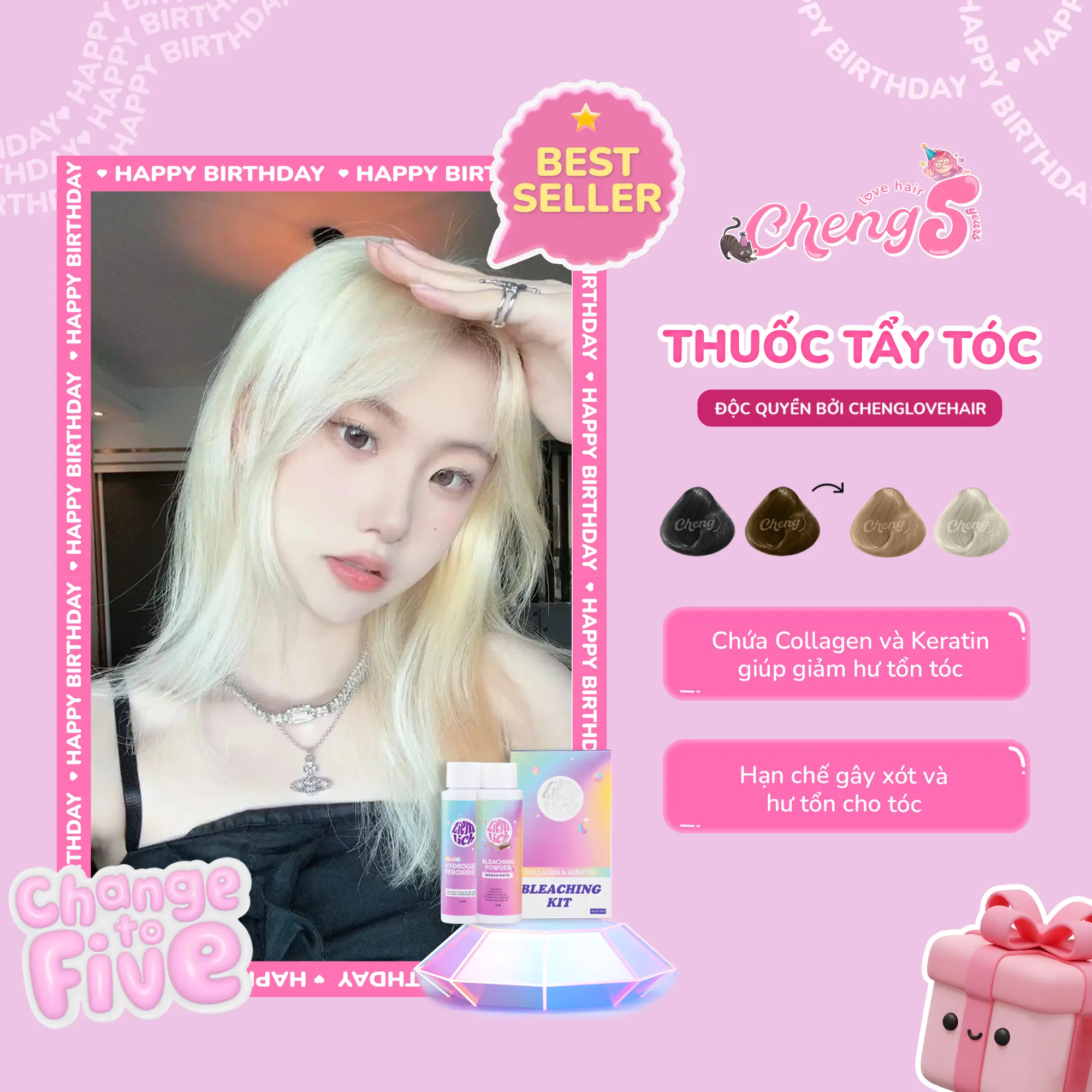 Thuốc Tẩy Tóc ZIEMLICH Bleaching Powder Collagen & Keratin Tẩy Cực Êm, Lên Cực Chuẩn | Chenglovehair, Chenglovehairs