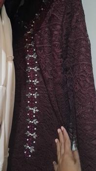 Product Review of Aywears - Set couple pasangan BURGUNDY kebaya brukat kurung malika dan rok songket dan kemeja battik pasanga.  Kondangan Wanita Pesta from h**a 0